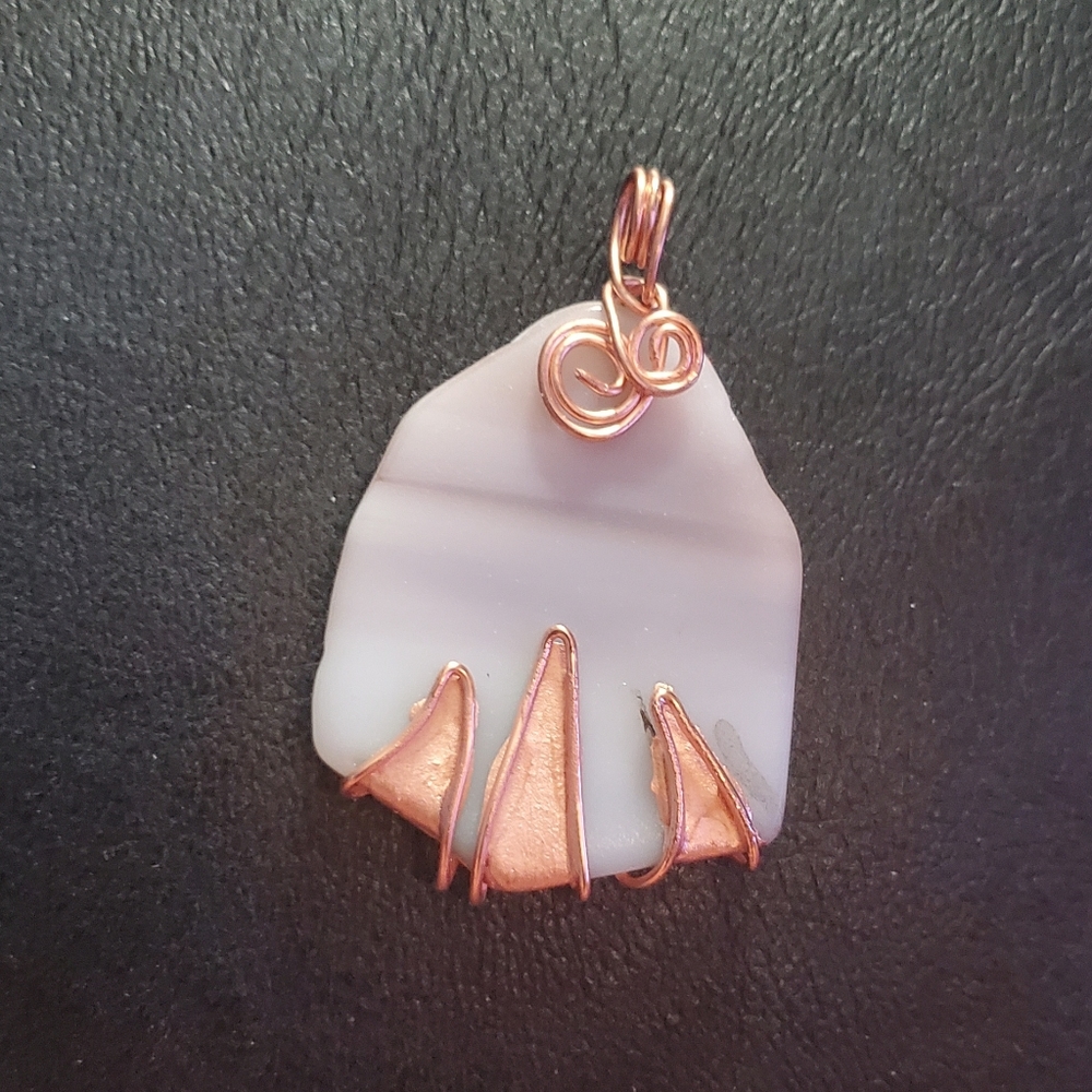 Wearable ART Upcycled Tiffany Lamp Pendant with chain